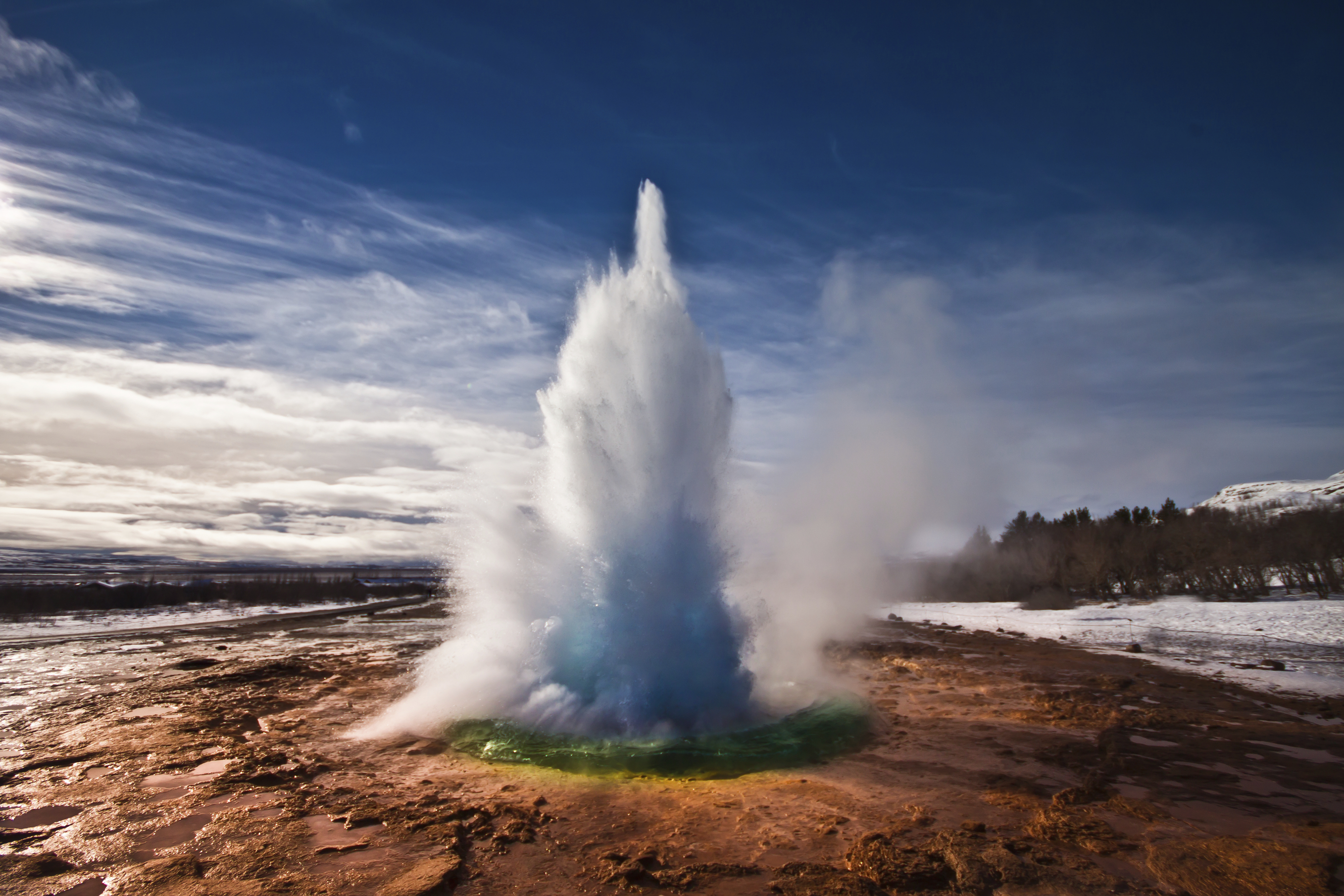 Strokkur spouting spring at Geysir geothermal area